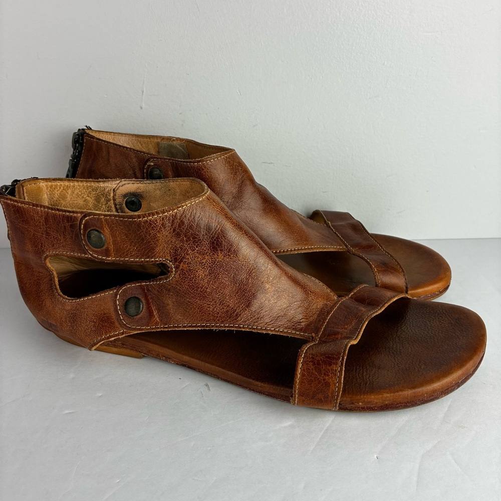 Bed Stu Women's Open-Toe Leather Sandal in Distressed Tan - Picture 2 of 10